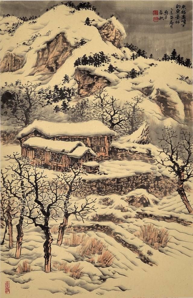 冰雪山水画是发展了的雪景画,在中国传统绘画中,雪景画受到历代文人