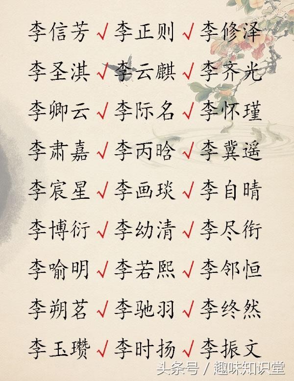 测名高分的宝宝名字大全,寓意好分数高,给"李姓"宝宝取名