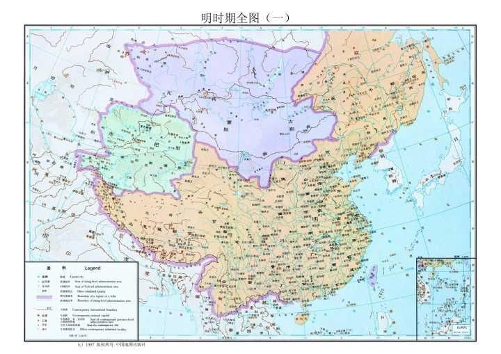 下面这张是谭其骧《中国历史地图集》(以下简称"谭图")中宣德八年即