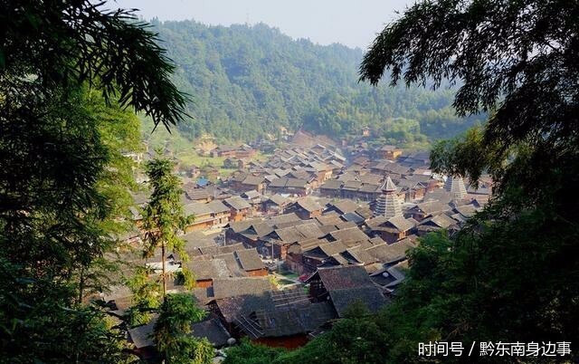 贵州黎平县双江乡黄冈村全景