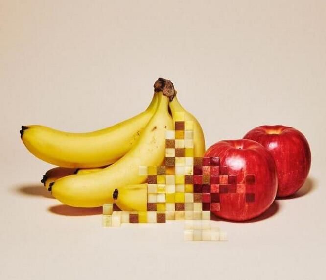 日本女设计师做真实的马赛克,网友:当水果遇见我的世界