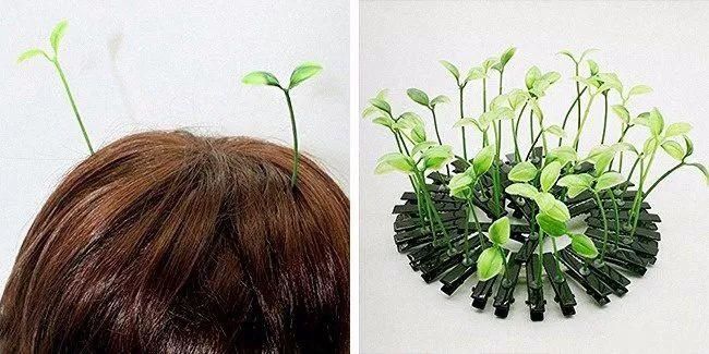 奇怪的发卡,戴在头上以为你的脑袋上发芽了.