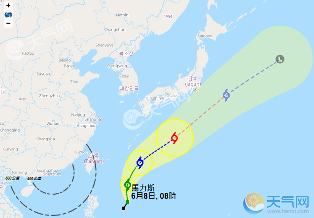 2018年第五号台风路径 马力斯未来将不会光临