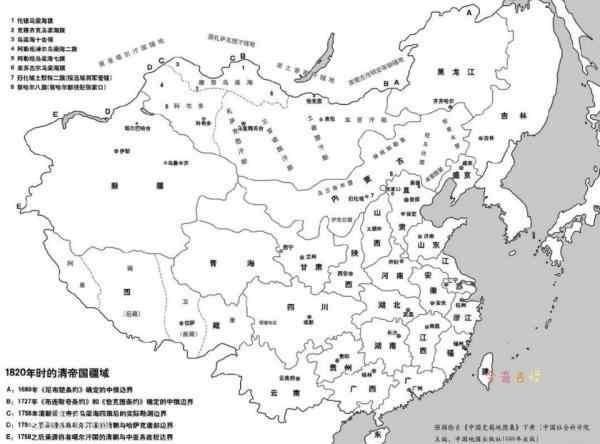 历史往事:清朝疆域图 清朝地图全图高清版