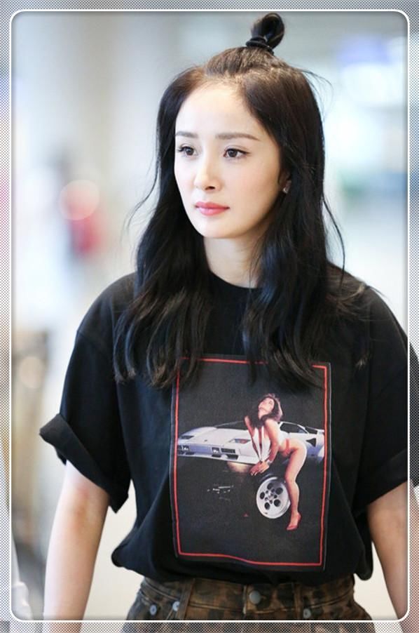 31岁杨幂为装嫩扎半丸子头出门,结果撞上杨颖