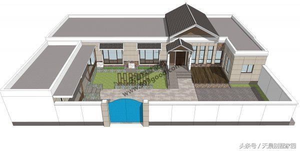 这是农村最漂亮的一层别墅,没有之一!平顶设计