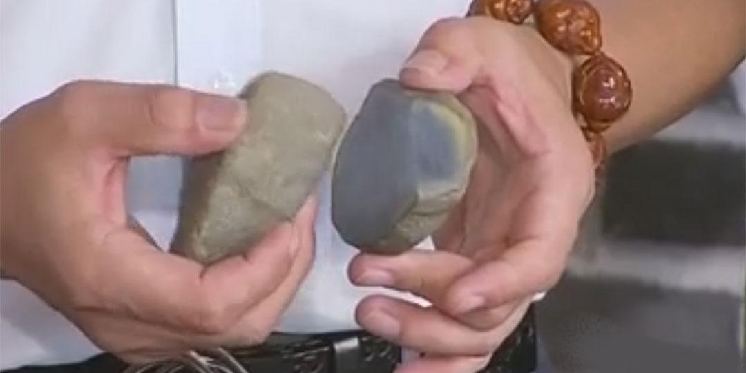 翡翠原石种水好相互撞击声音清脆