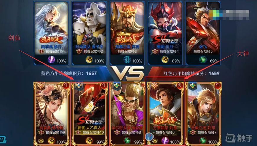 王者荣耀:巅峰赛偶遇80%胜率8000分刘备,剑仙