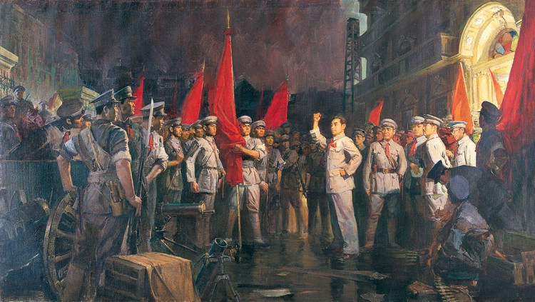《南昌起义》(1981)
1926年夏,奉系军阀在国民革命军二次北伐中惨败。周恩来(孔祥玉 饰)受党指派去找贺龙(高长利 饰),询问其下一步打算,面对连年军阀混战,贺龙早已厌倦,他表示愿意跟党走。周恩来在中央全会上分析了当时严峻局势,得知汪精卫(李宁 饰)已准备向工人纠察队动手,他果断解散纠察队,将人员武器编入贺龙二十军。