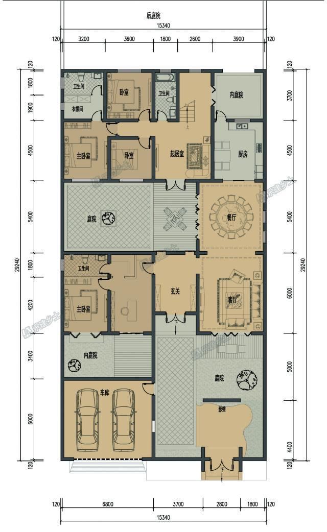 二进院别墅设计,新中式建筑,不一样的中式韵味