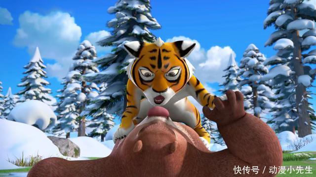 动漫里四个少儿不宜的镜头,熊大被虎妞强压,