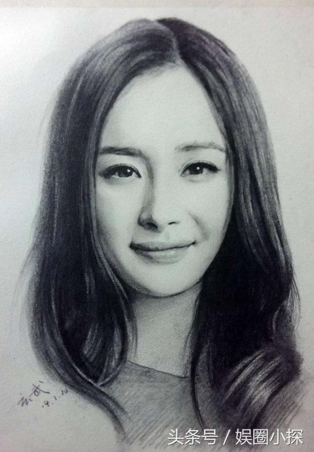 当明星照片以素描出现:杨幂佟丽娅99分,赵丽颖