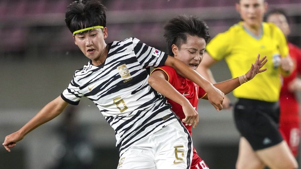 2022年东亚杯  中国女足1：1战平韩国女足