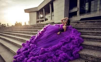 十二星座最具有代表意义的紫色梦幻公主裙,狮