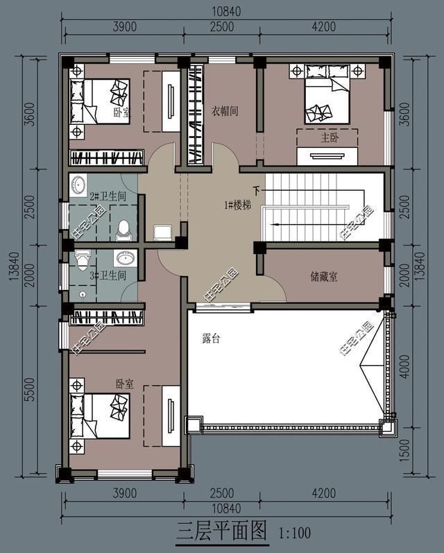 13x13米农村别墅,柴火灶现代双厨房设计,理想