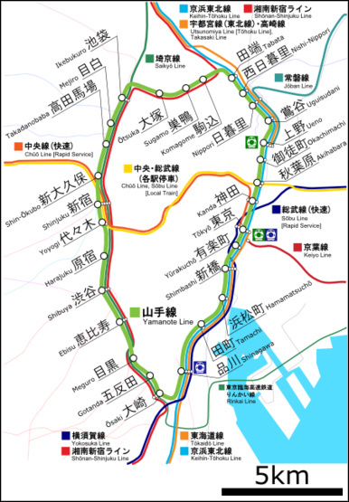日本山手线线路图图片