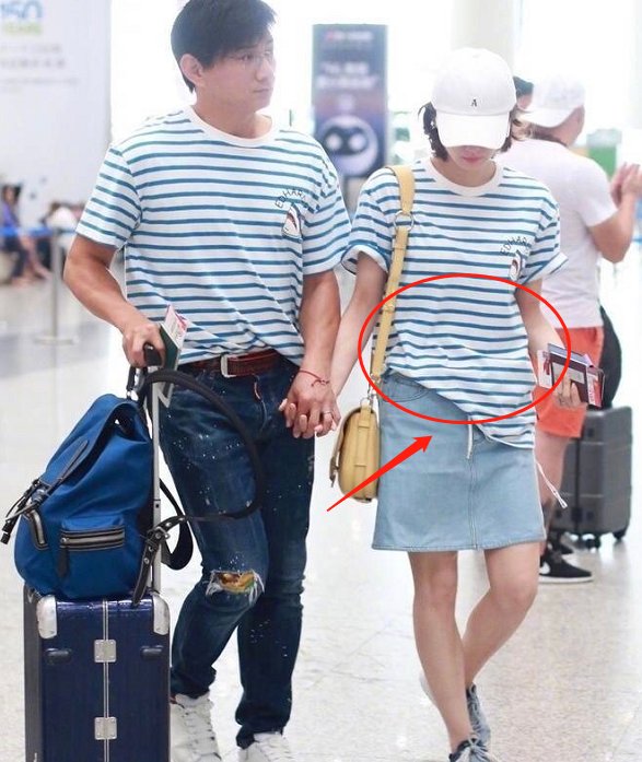 刘诗诗手扶大肚孕相十足,吴奇隆大方承认是男