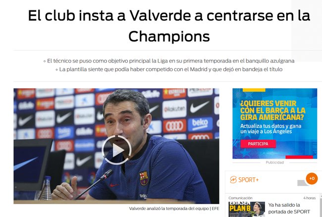 曝皇马3连冠刺激巴萨下死令:明年重点拿下欧冠