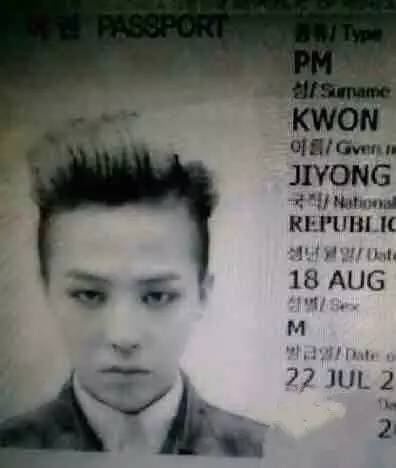 权志龙的证件照你看过嘛?