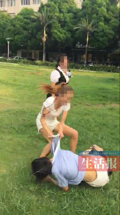 大草坪上打小三?原是女子纠集闺蜜围殴弟弟前女友