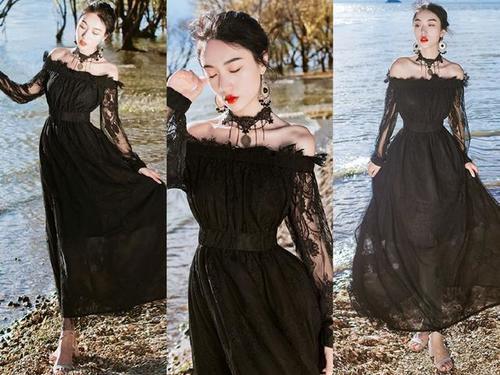 全黑的连衣裙配什么鞋?搭配各种高跟鞋,轻松显