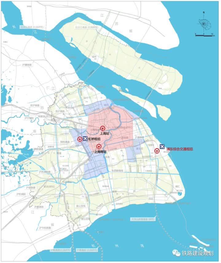 规划接入沪苏通铁路,南北沿江铁路,沪乍杭铁路,沪苏湖铁路,沪杭城际并
