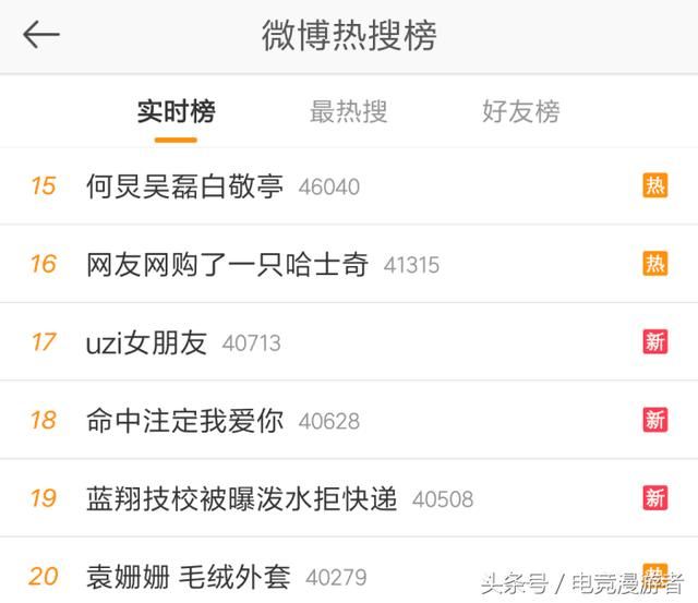 绿帽社把Uzi女友顶上微博热搜,uzi被狂带节奏心