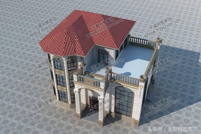 2款小宅地农村别墅,大佛堂+中空客厅+弧形露台