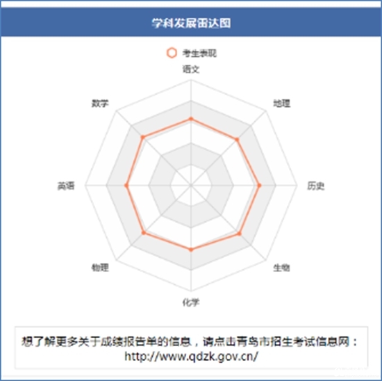 學科發展雷達圖,各科優劣勢一目瞭然.