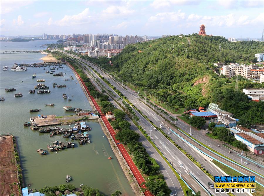 防城港市海湾绿道之防城港北码头至跨海大桥段鸟瞰