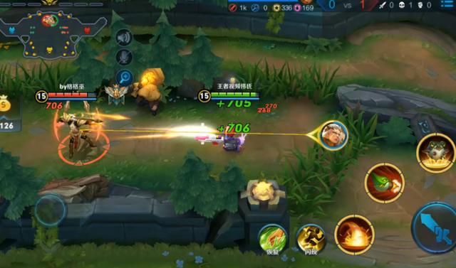 王者荣耀 鲁班和后羿单挑 没皮肤的后羿连野怪