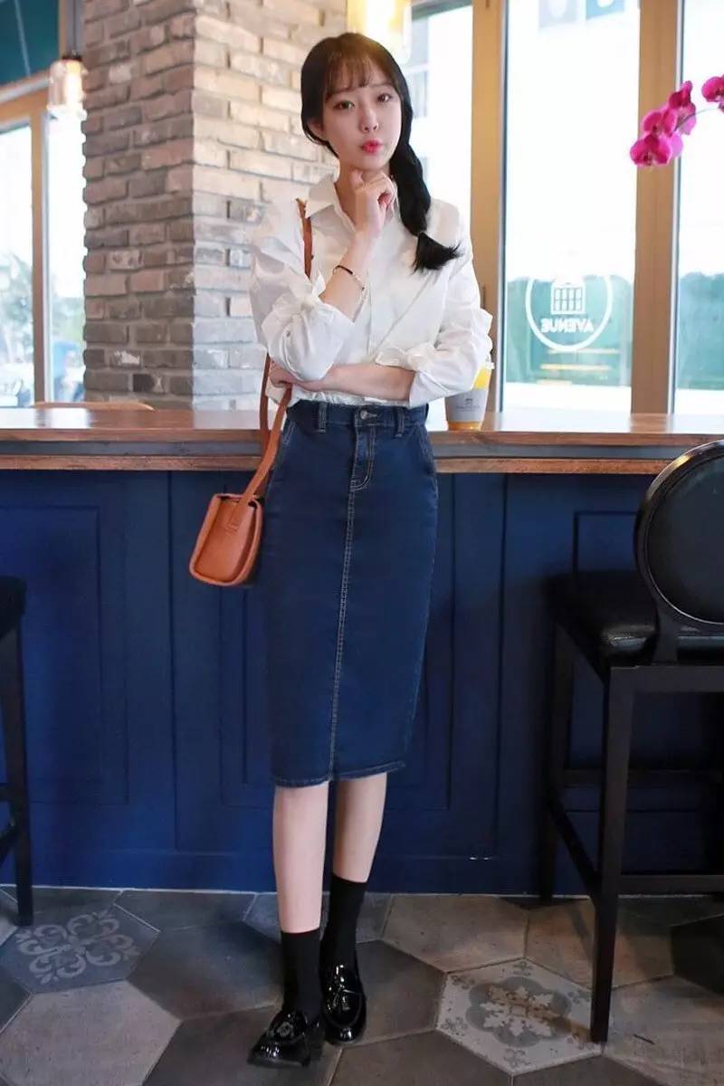 中长款牛仔裙--最欧美风