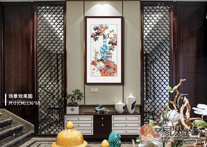 大门正对玄关挂什么画 有颜又吉祥的花鸟画