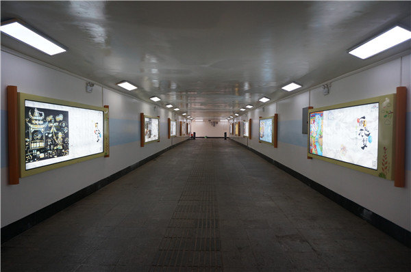 长沙36个地下通道"换新颜" 湖湘文化在橱窗里流转