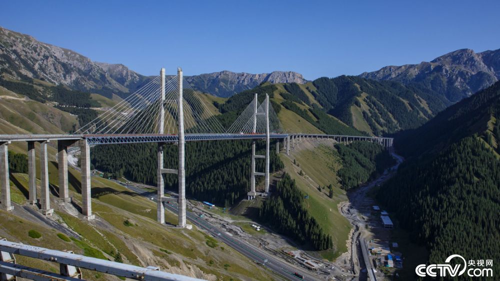 大桥是新疆公路第一座斜拉桥，也是国内第一座公路双塔双索面钢桁梁斜拉桥。