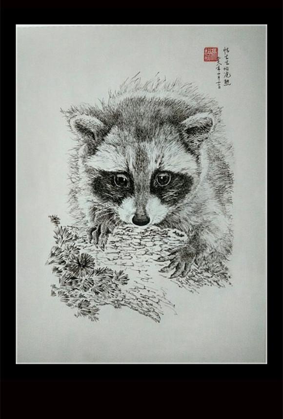 大自然的精灵:冯韵明钢笔画系列作品欣赏