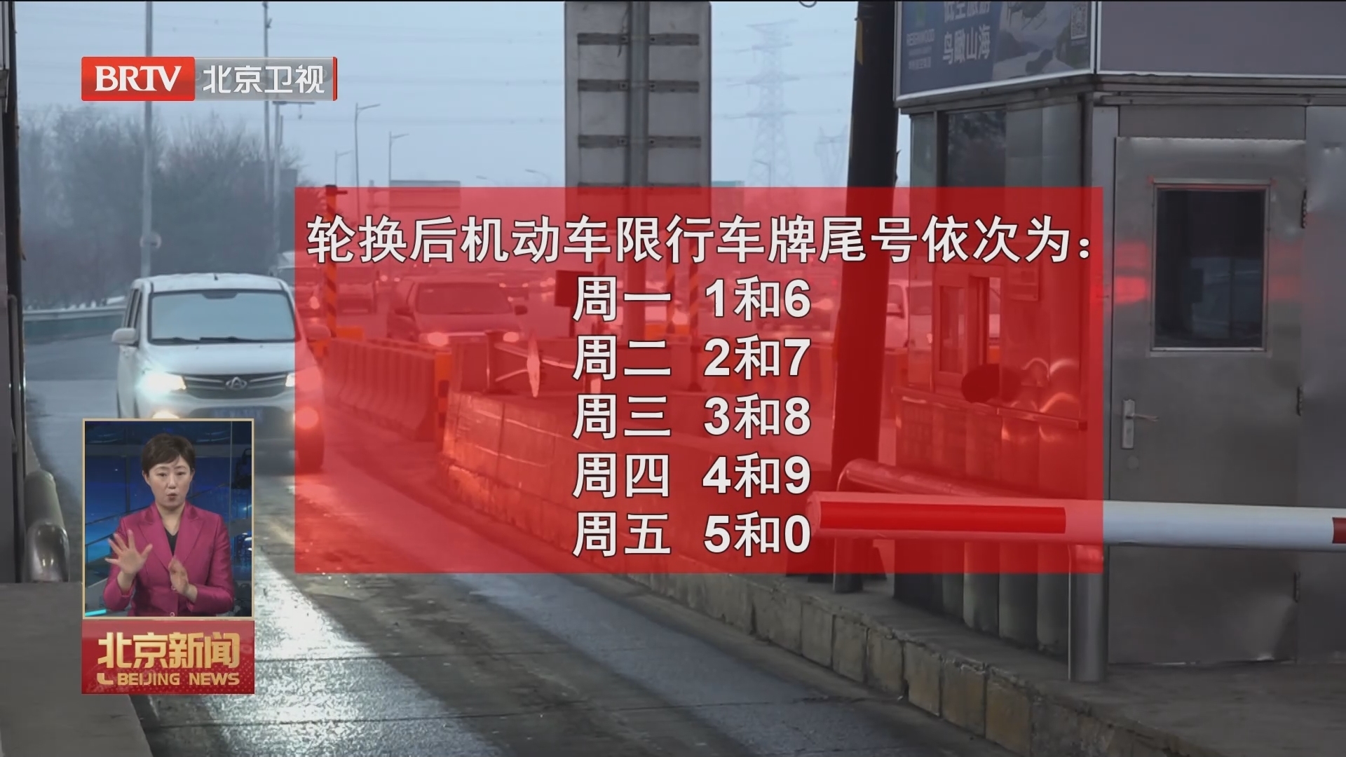 元旦假期后 北京市机动车限行尾号进入新一期轮换_北京时间