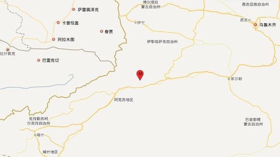 新疆拜城县发生4.3级地震 震源深度6千米