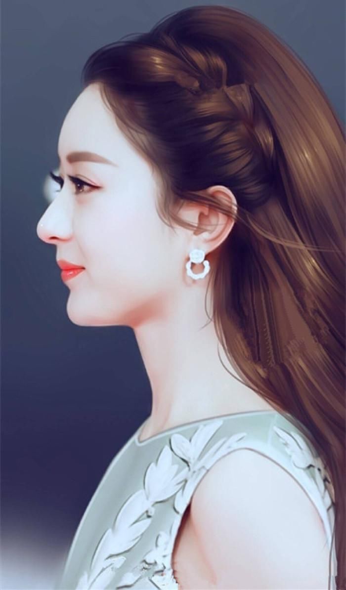 给明星侧脸手绘照打分,赵丽颖88分,杨颖92分,没