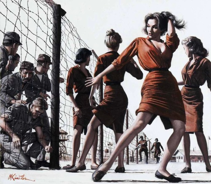 美国二战插画:带着美女与法西斯鬼子战斗