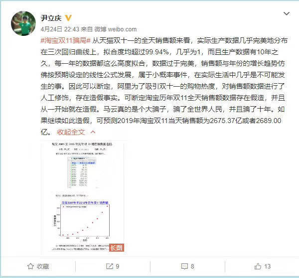 网友质疑天猫双11数据造假 天猫:造谣要负法律责任(图2) 网友质疑天猫双11数据造假 天猫:造谣要负法律责任(图2)