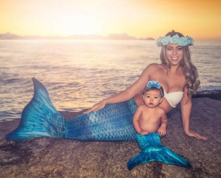 准妈妈孕期拍美人鱼写真 风靡网络