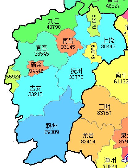 华东各市2017人均GDP地图!南昌93145元列江