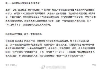 阴阳合同指的是杨子黄圣依?崔永元说杨子要