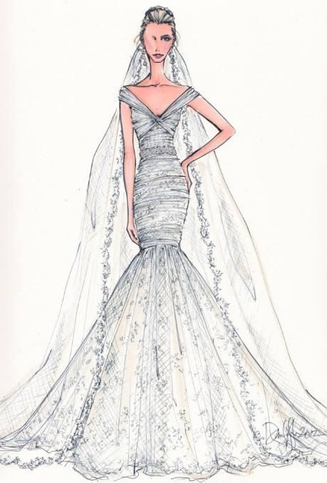 十二星座专属手绘婚纱裙,水瓶座霸气女王范,双