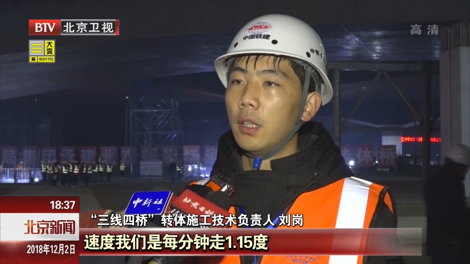 北京新机场高速“三线四桥”同步转体 刷新国内纪录 北京新机场高速“三线四桥”同步转体 刷新国内纪录