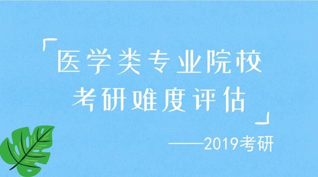 2019考研:医学类专业院校考研难度评估