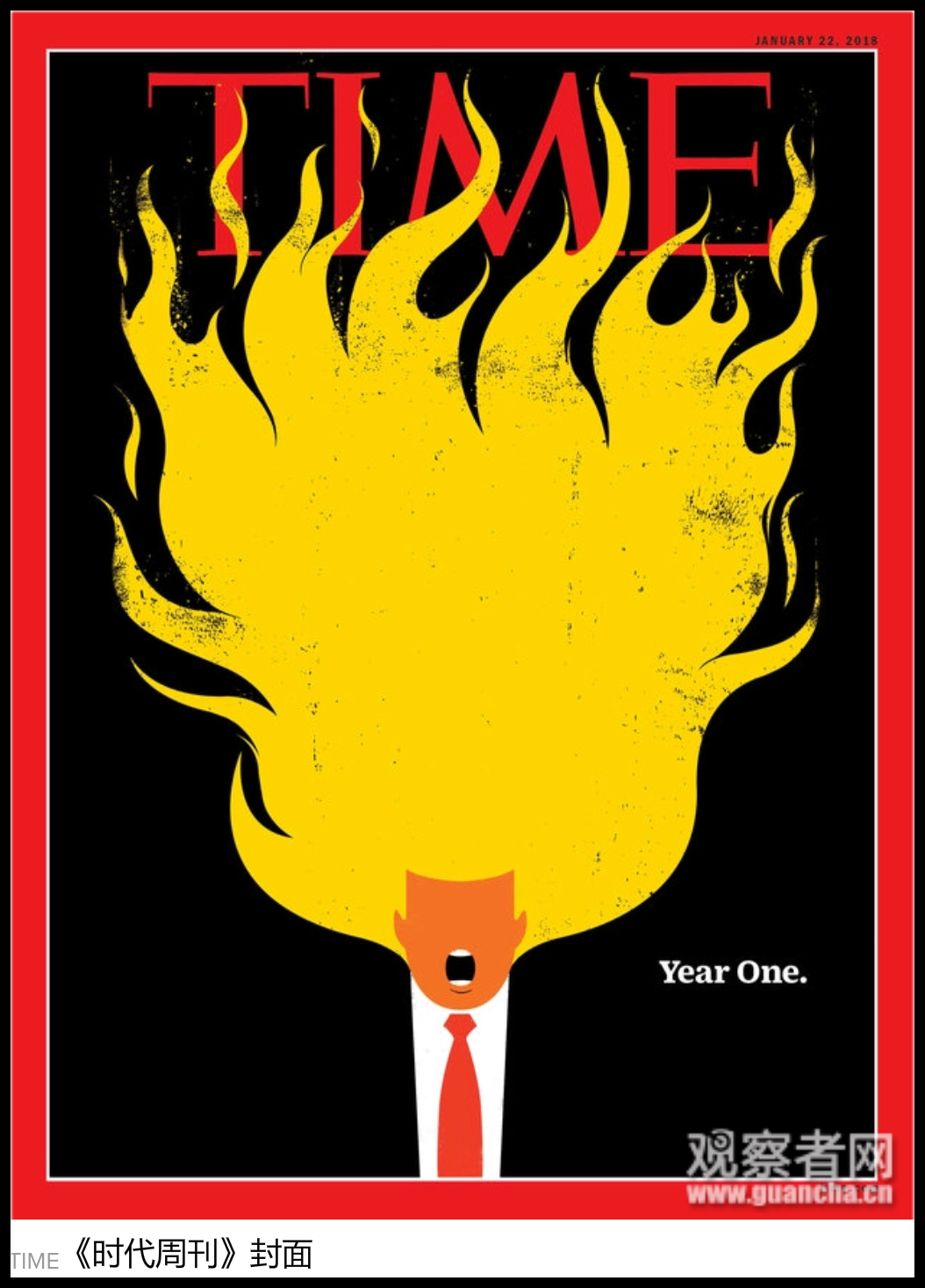 特朗普就职将满一年 《时代》祭出这张封面