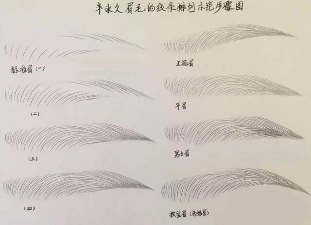 纹绣入门化妆教程 韩式半永久眉毛基础眉形练