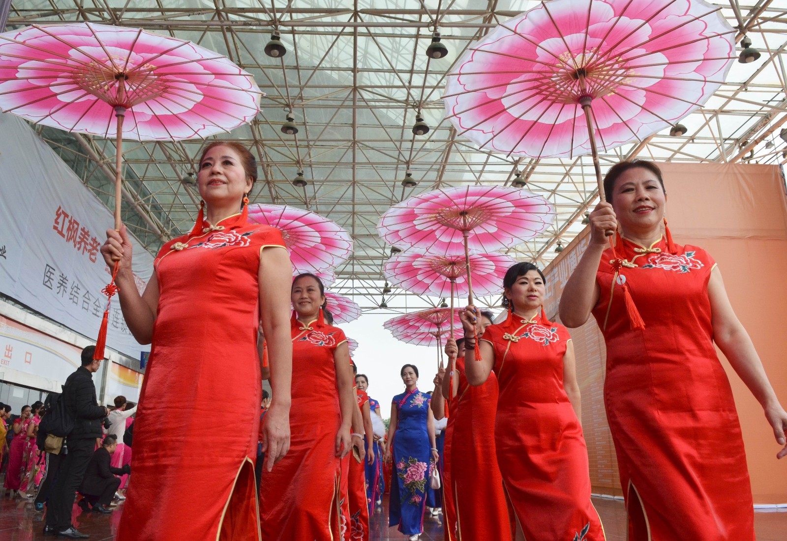 2017湖南老博会上旗袍鲜花靓丽盛开 2017湖南老博会上旗袍鲜花靓丽盛开
